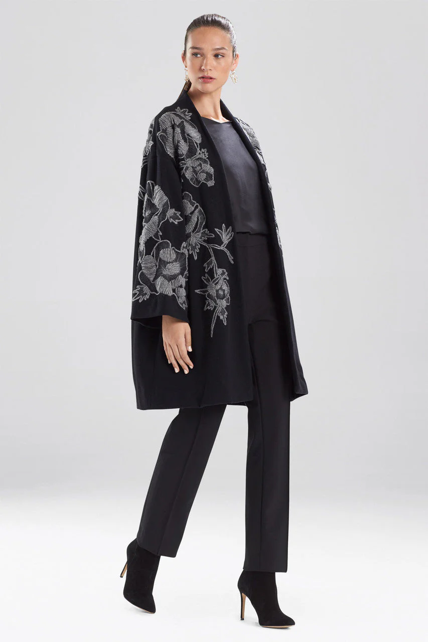 Felted Wool Embroidered Caban Jacket - Image 2
