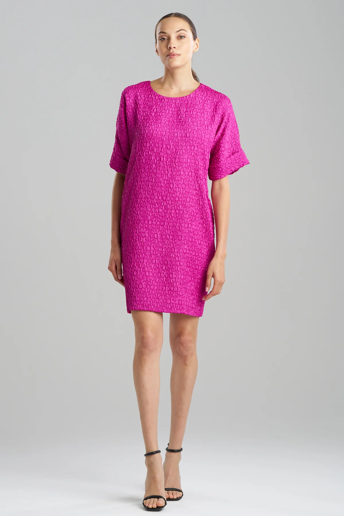 Floral Crinkle Jacquard T-Shirt Dress