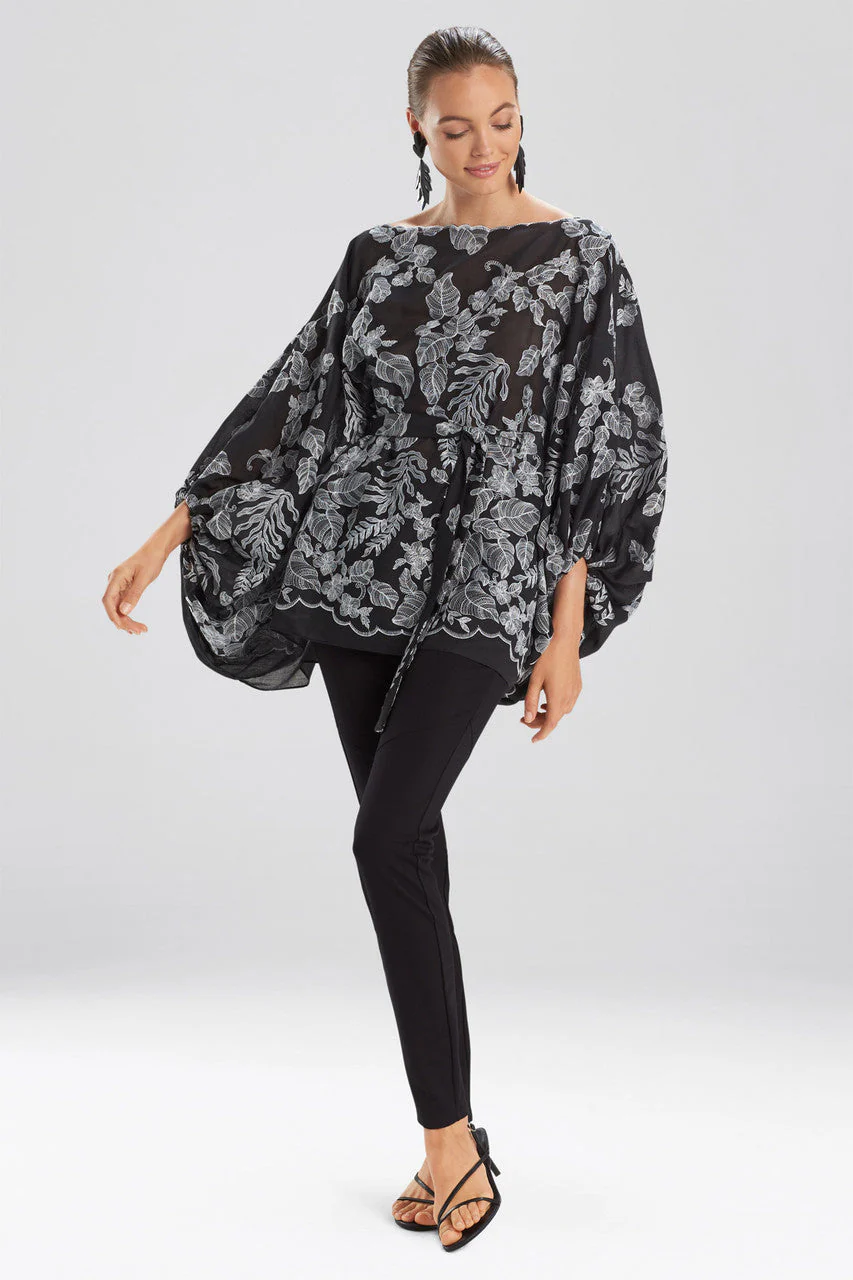 Floral Embroidery Poet Sleeve Blouse - Image 2