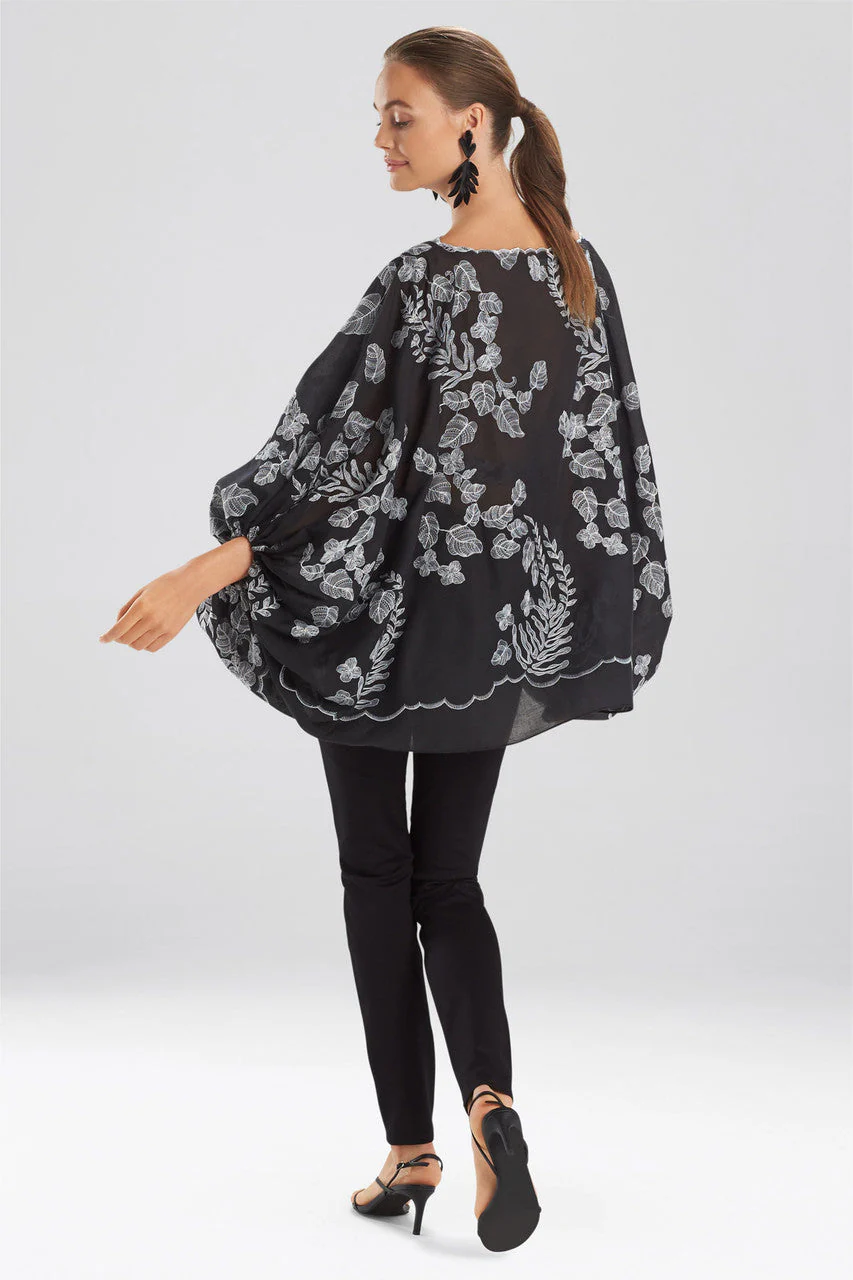 Floral Embroidery Poet Sleeve Blouse - Image 4