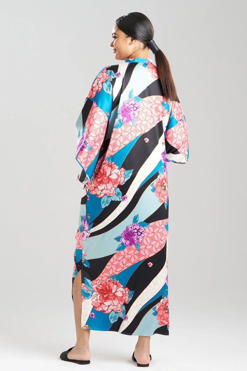 Floral Tapestry Satin Mandarin Caftan - Image 4