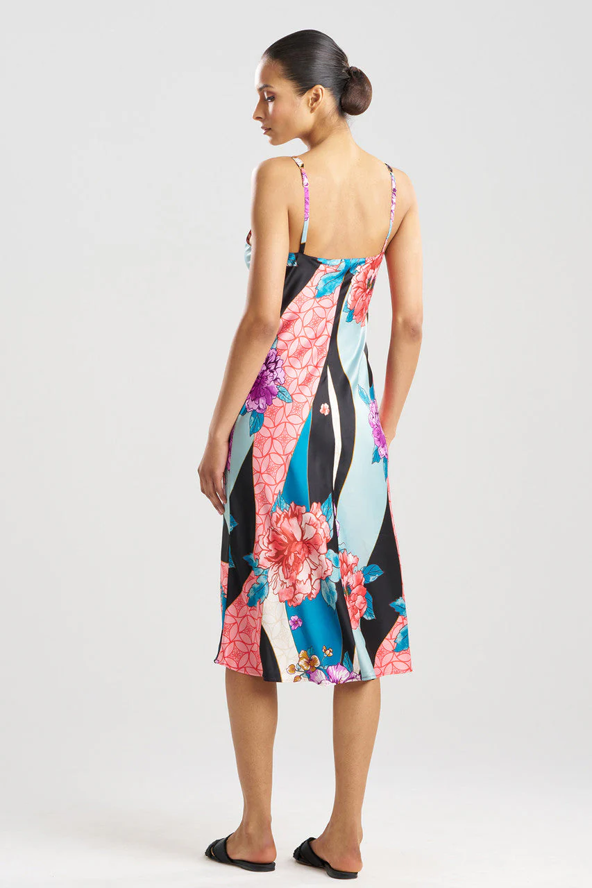 Floral Tapestry Satin Slip Dress - Image 2