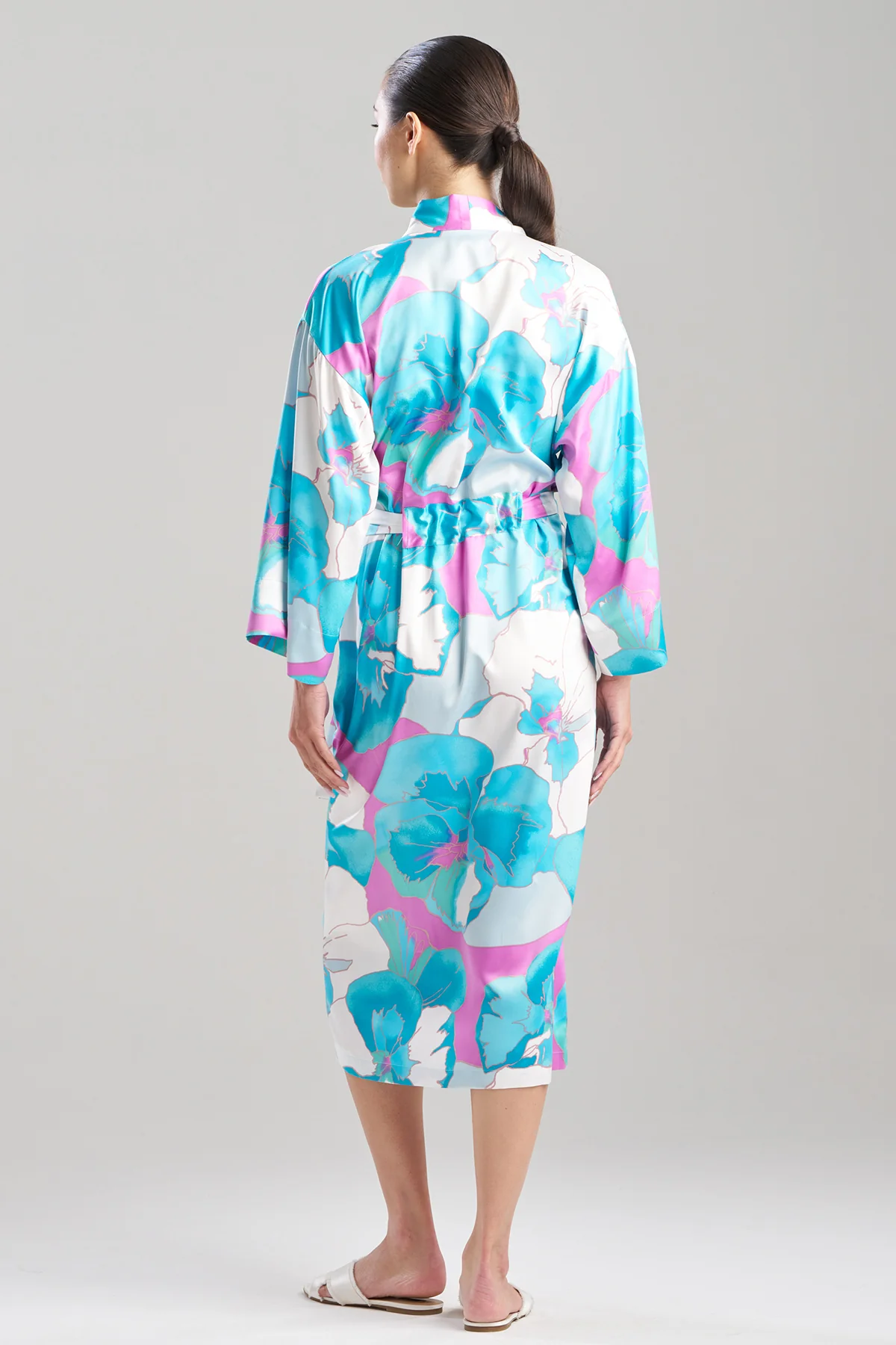 Floria Printed Satin Robe - Image 2