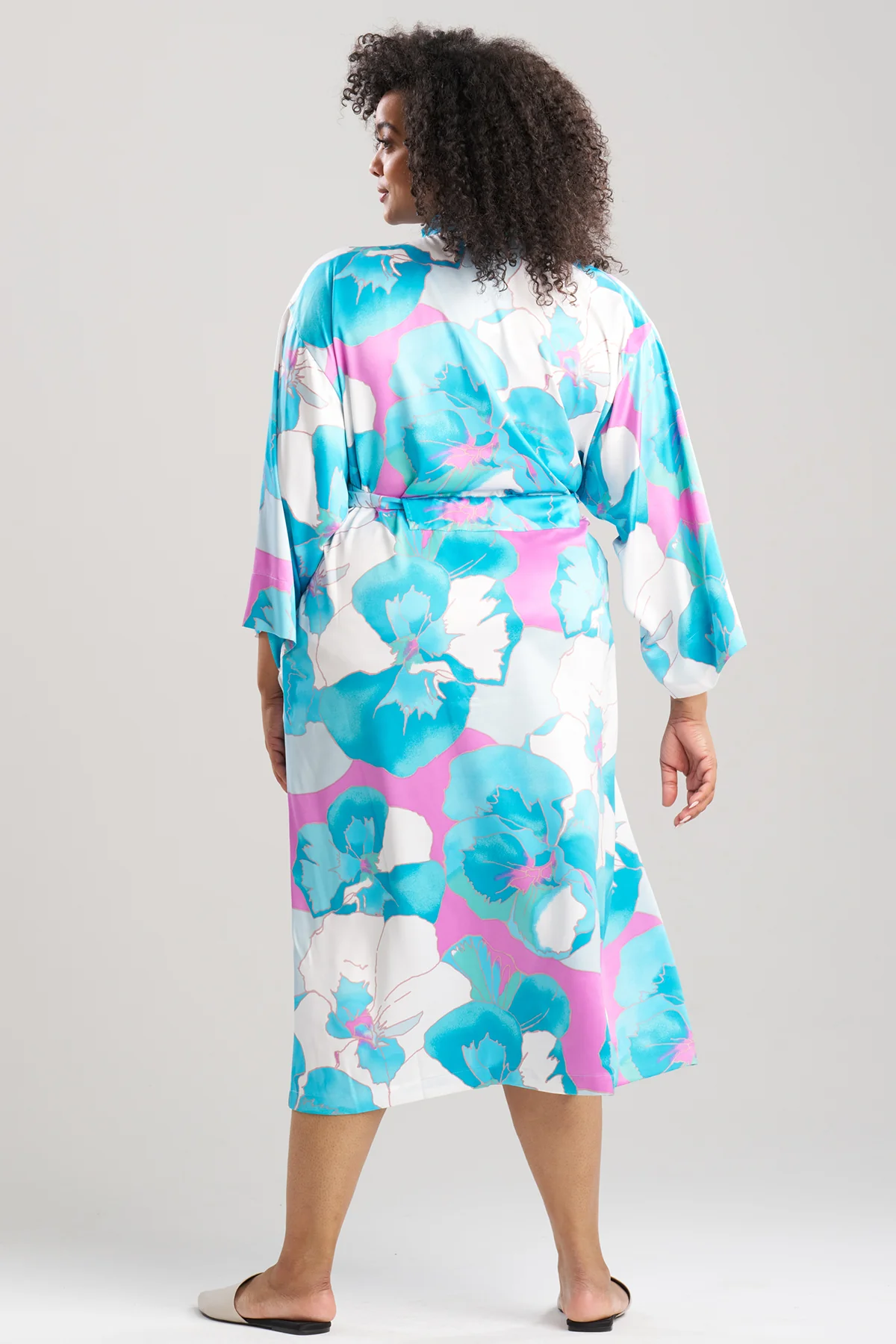 Floria Printed Satin Robe - Image 4