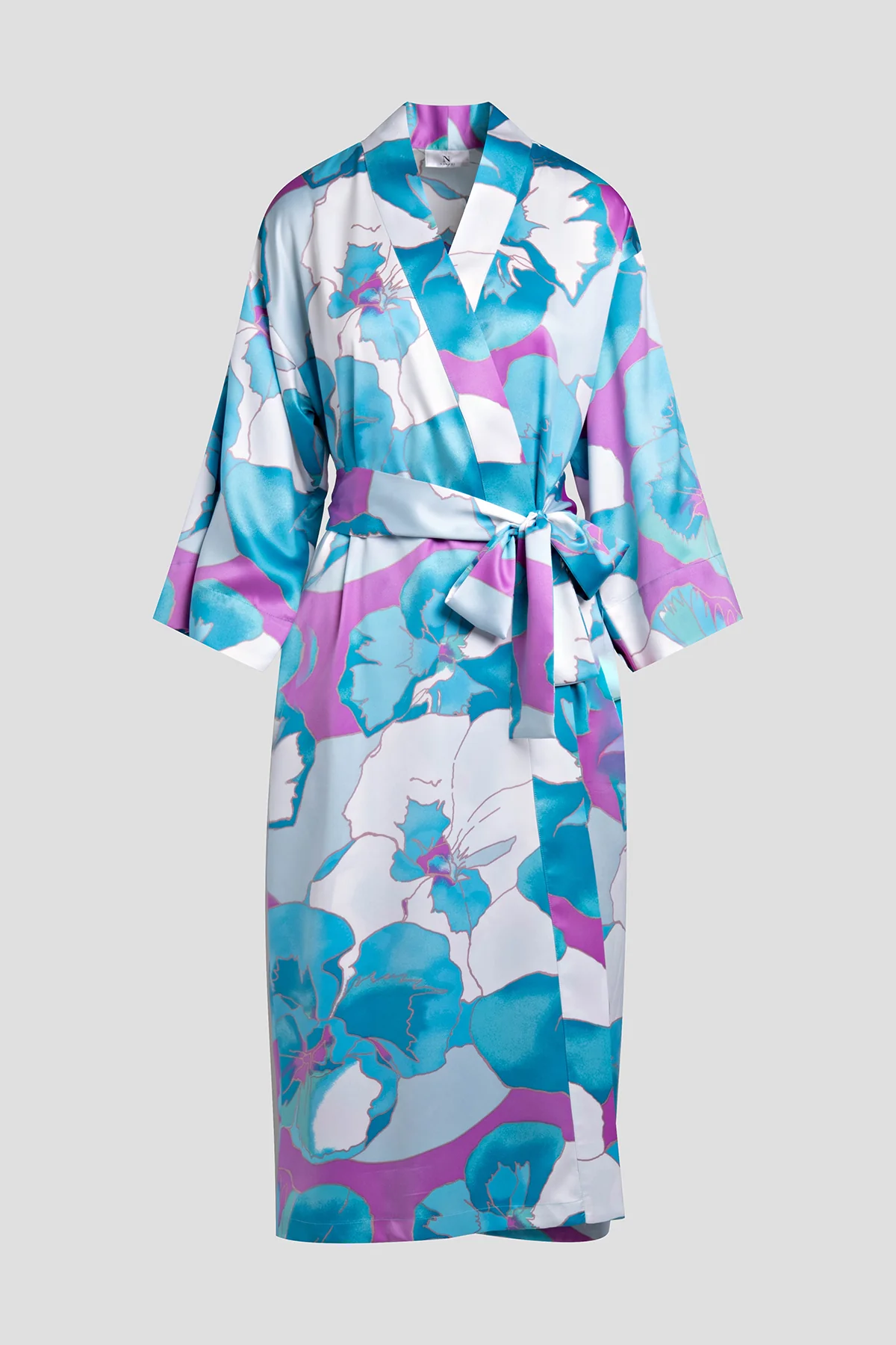 Floria Printed Satin Robe - Image 5