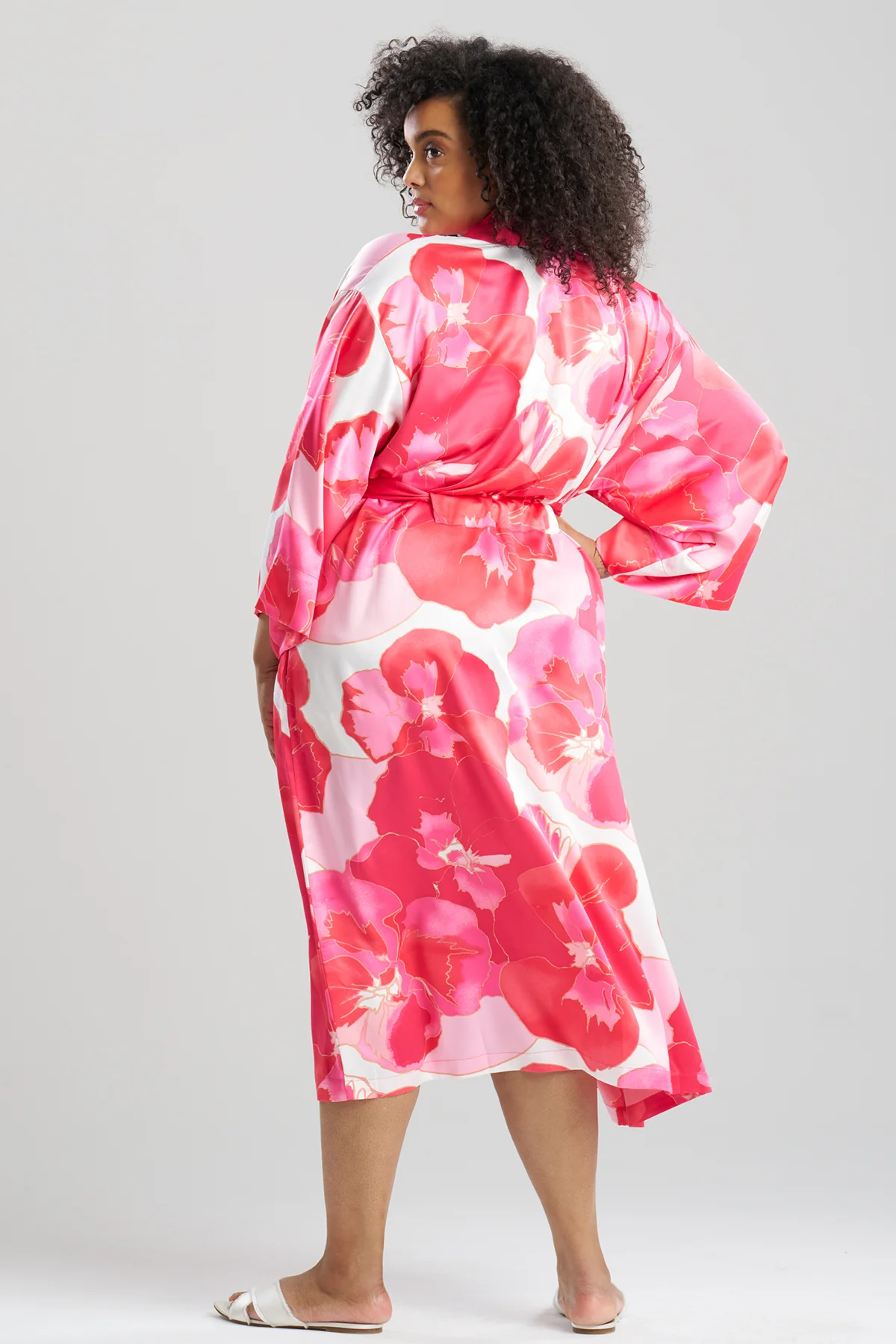 Floria Printed Satin Robe - Image 2