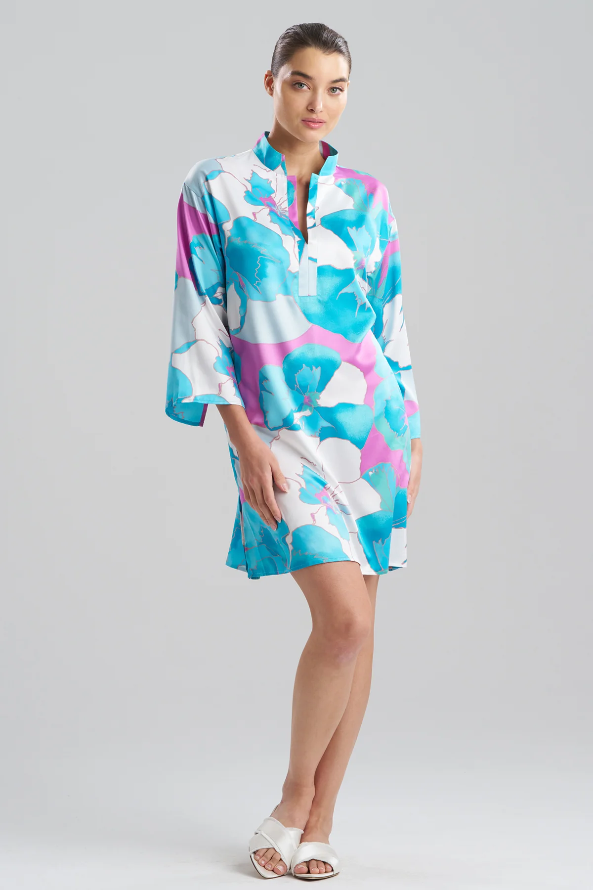 Floria Printed Satin Sleepshirt - Image 3