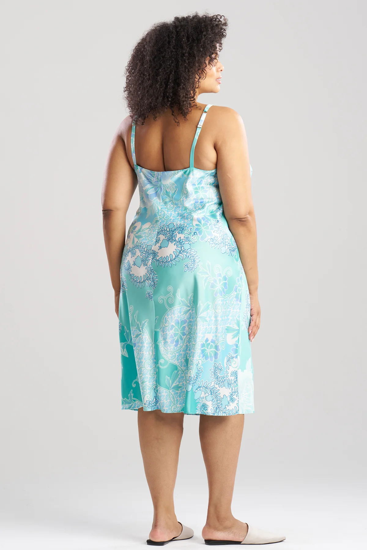 Flourish Printed Satin Slip Dress - Image 2