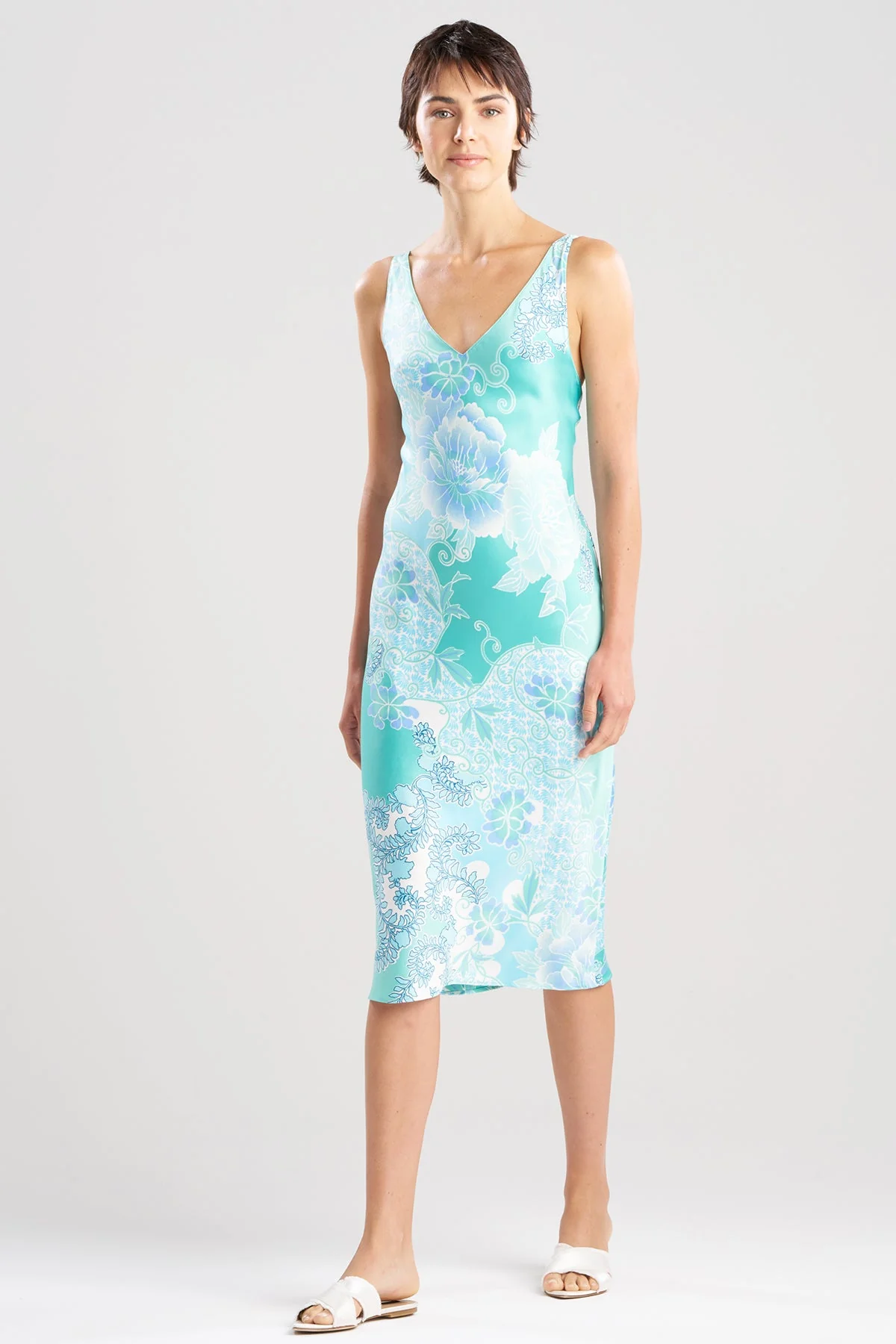 Flourish Printed Satin Slip Dress - Image 3