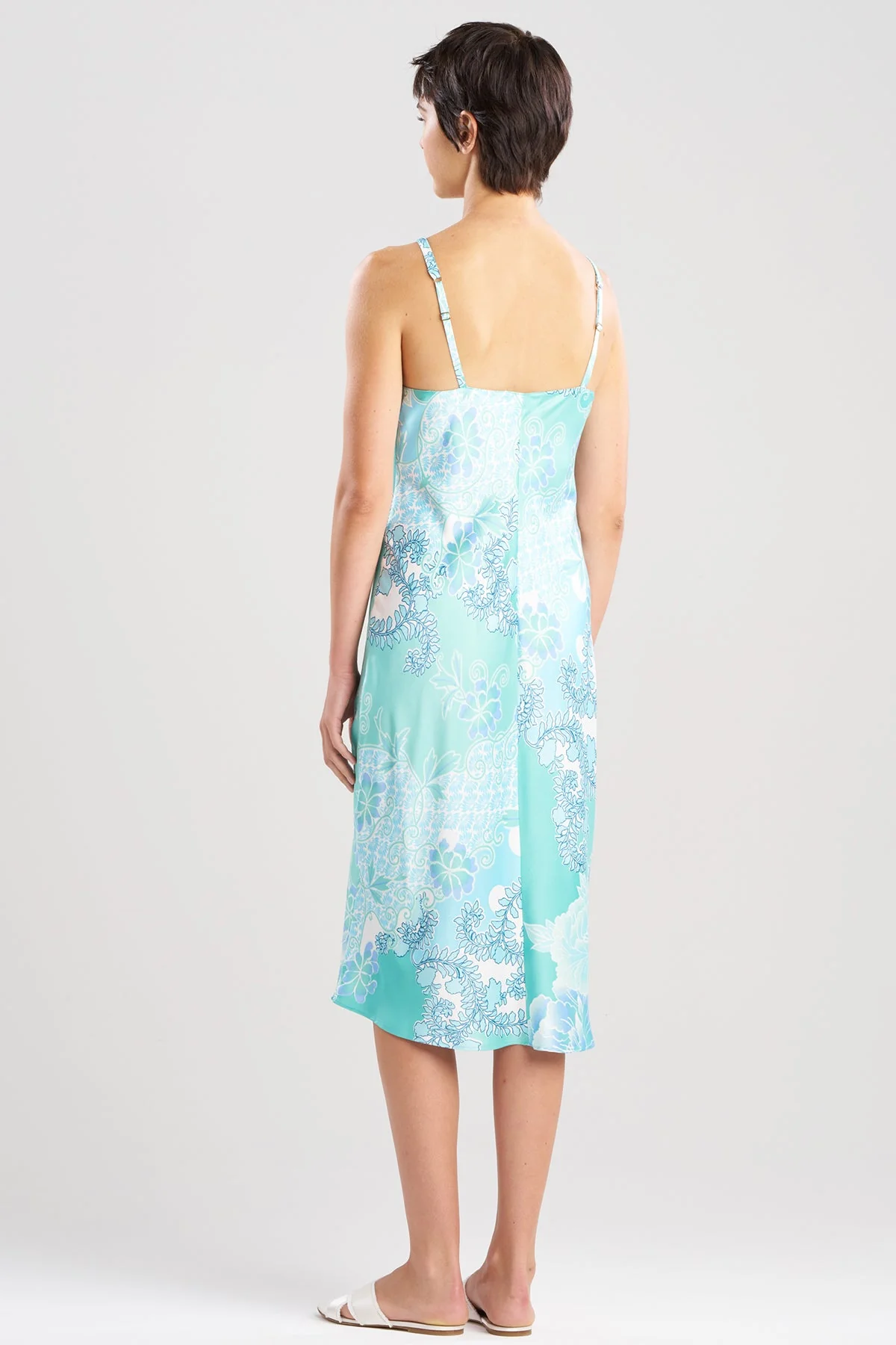 Flourish Printed Satin Slip Dress - Image 4