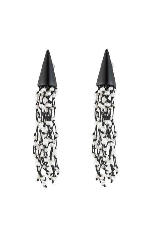 Fresh Water Pearl Tassel Clip Earrings