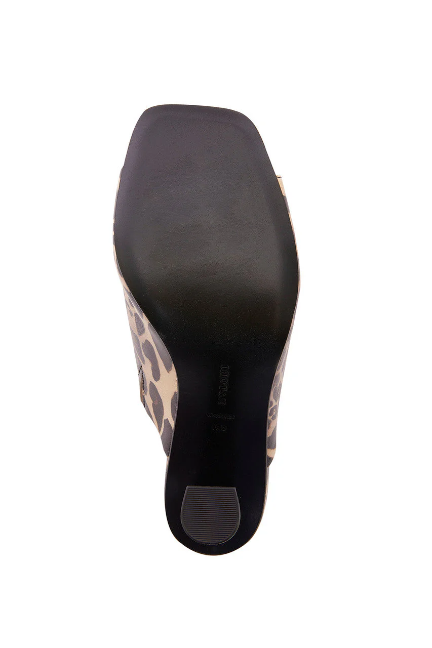 Gamine Luxe Leopard Column Heel Mule - Image 3