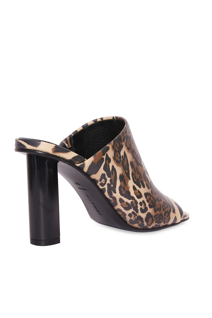 Gamine Luxe Leopard Column Heel Mule - Image 5