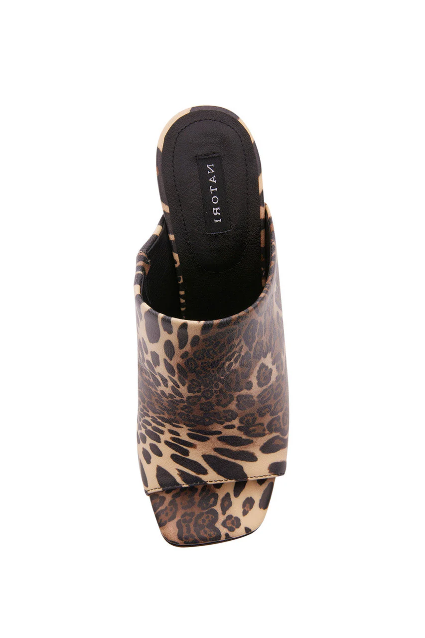 Gamine Luxe Leopard Column Heel Mule - Image 6