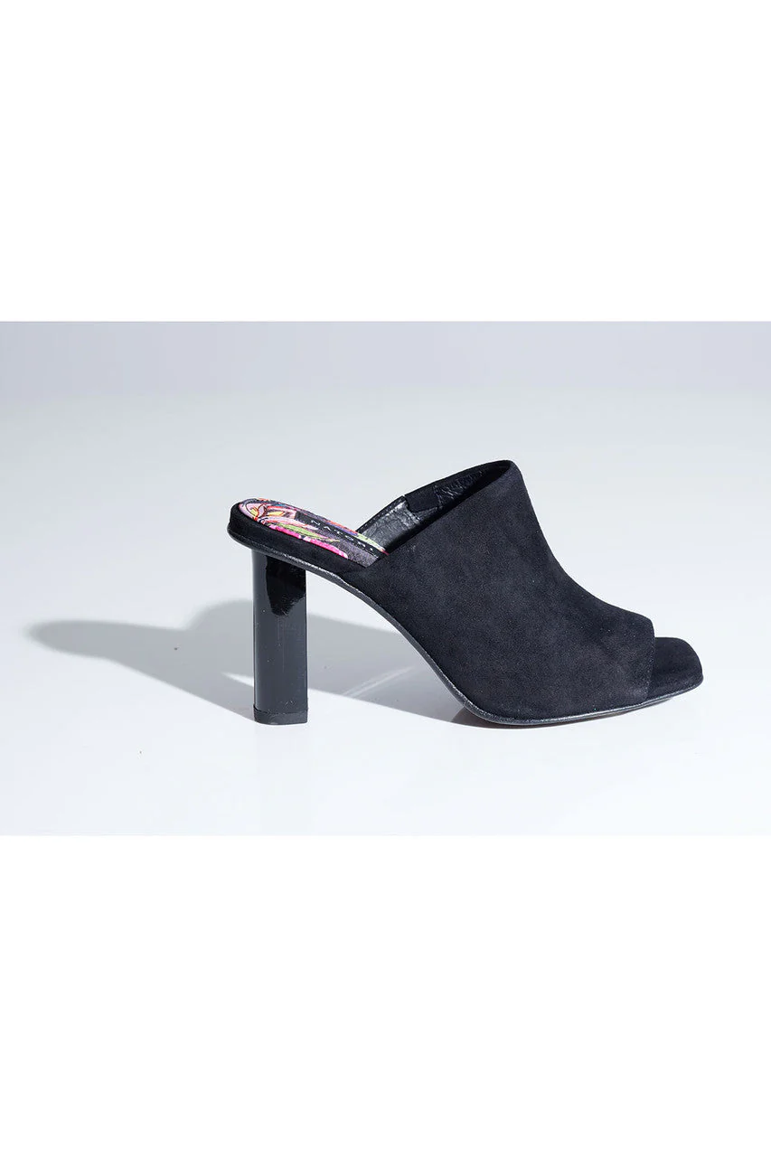 Gamine Suede Column Heel Mule - Image 10