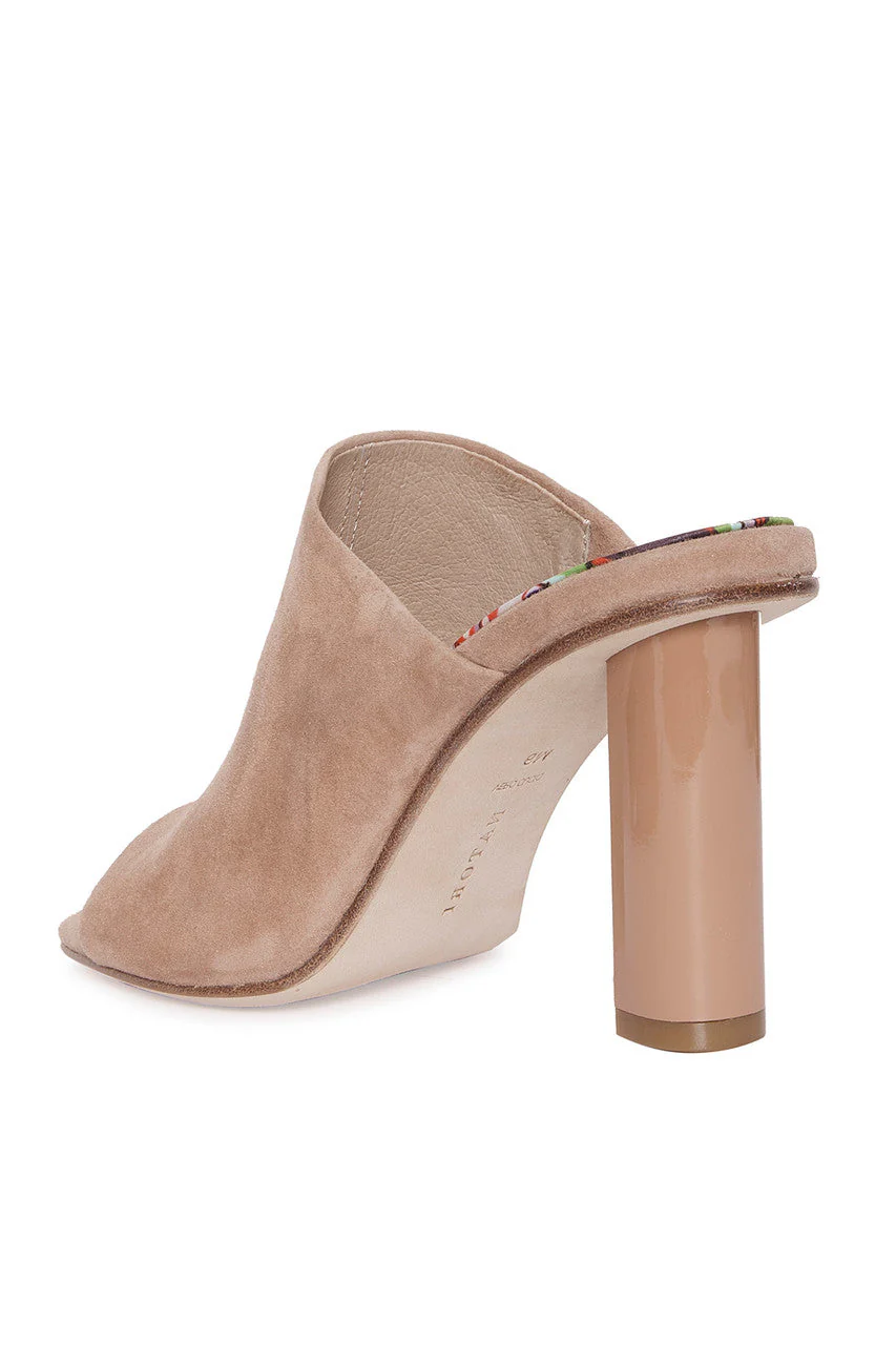 Gamine Suede Column Heel Mule - Image 5