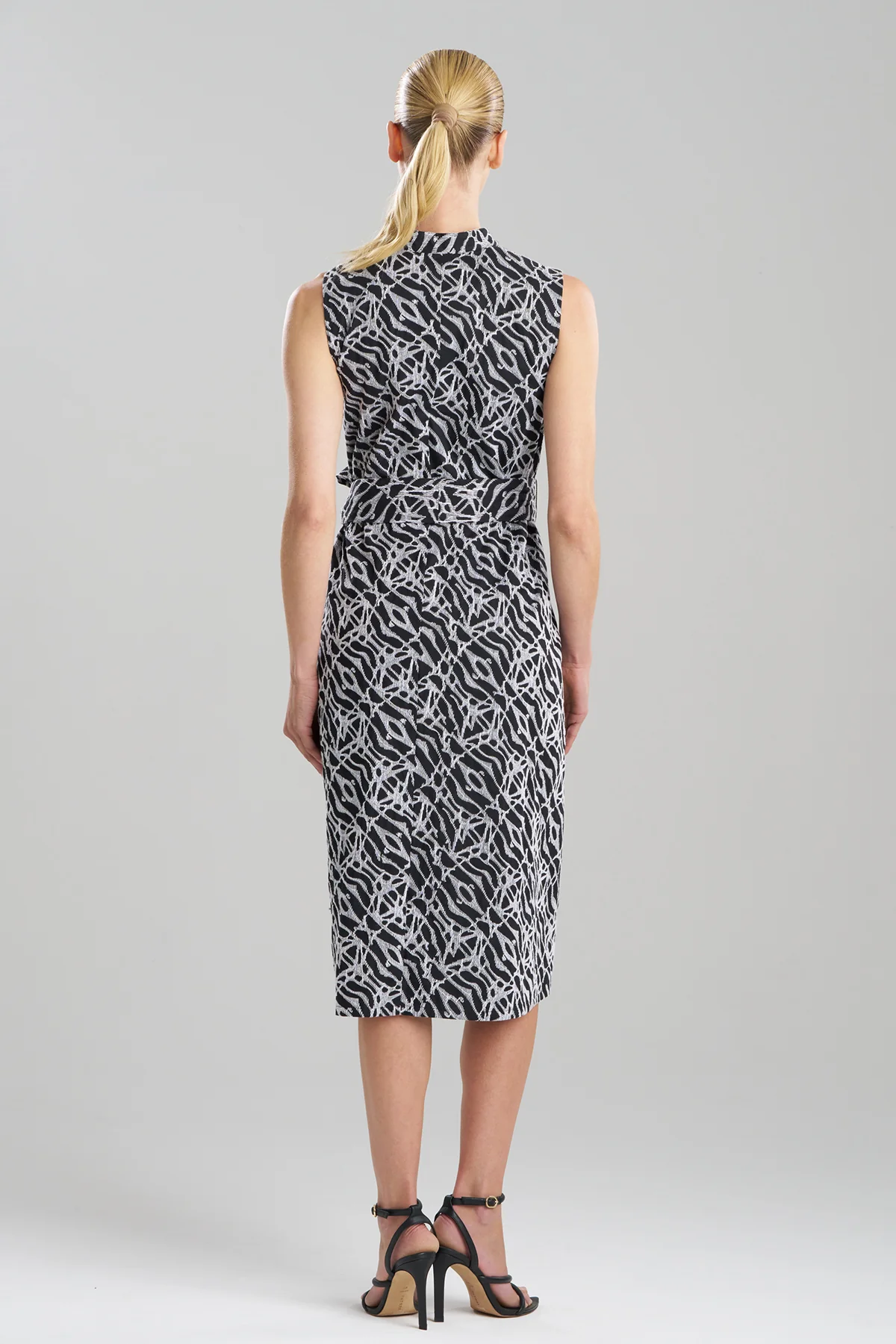 Geo Embroidered Cotton Poplin Mandarin Dress - Image 2