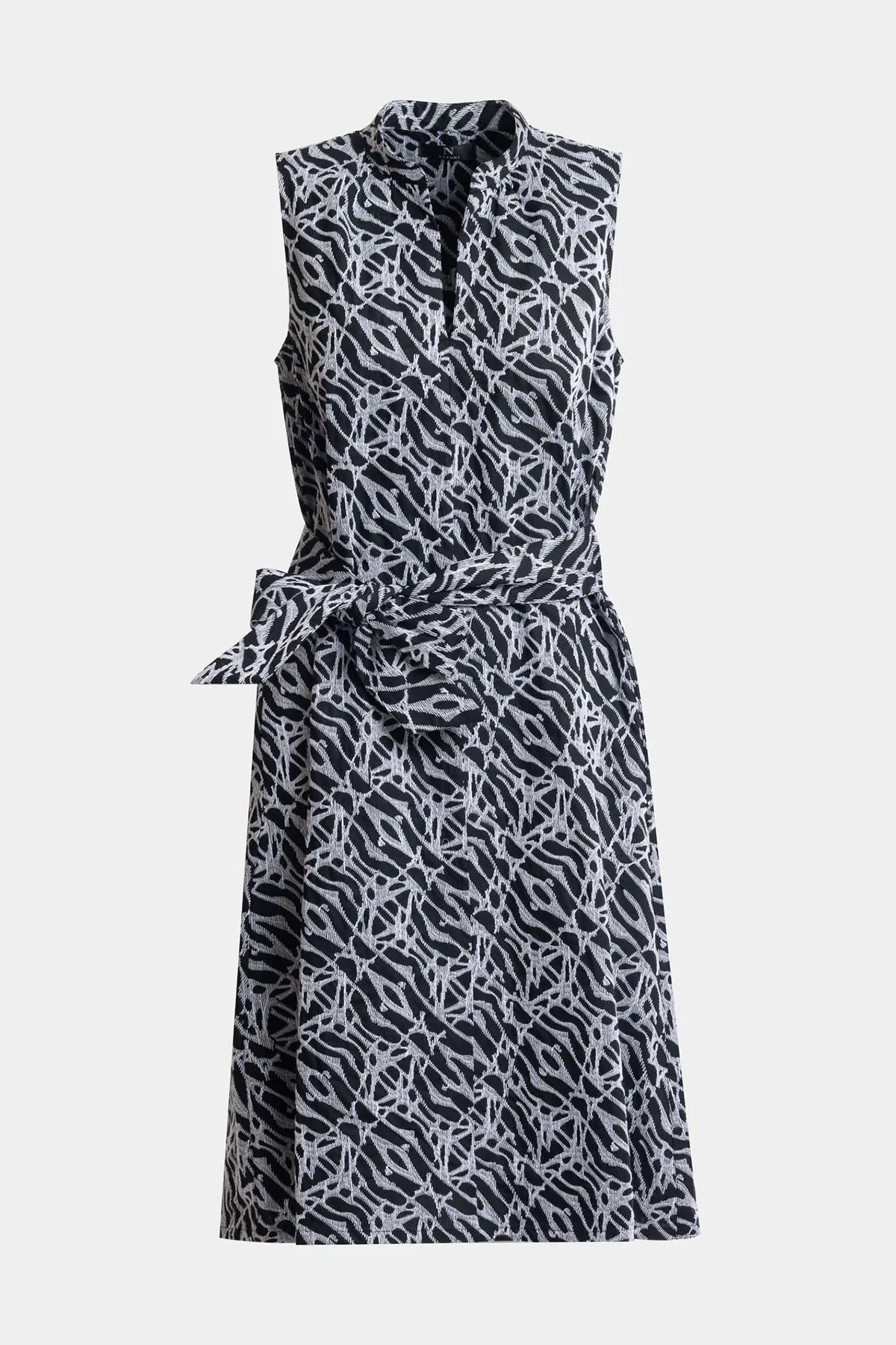 Geo Embroidered Cotton Poplin Mandarin Dress - Image 3