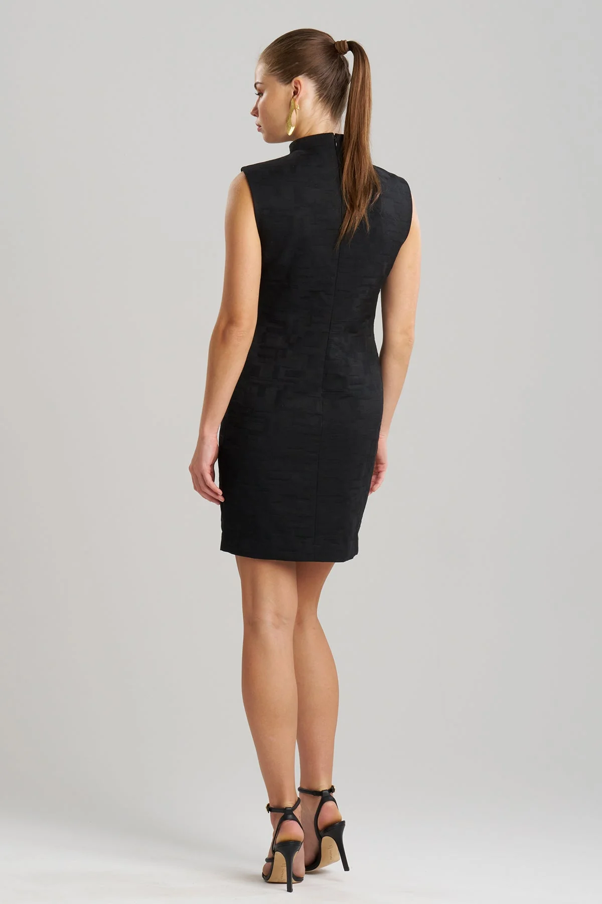 Geo Texture Jacquard Sheath Dress - Image 2