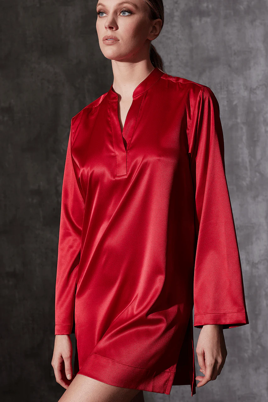 Glamour Mandarin Tunic Sleepshirt - Image 4