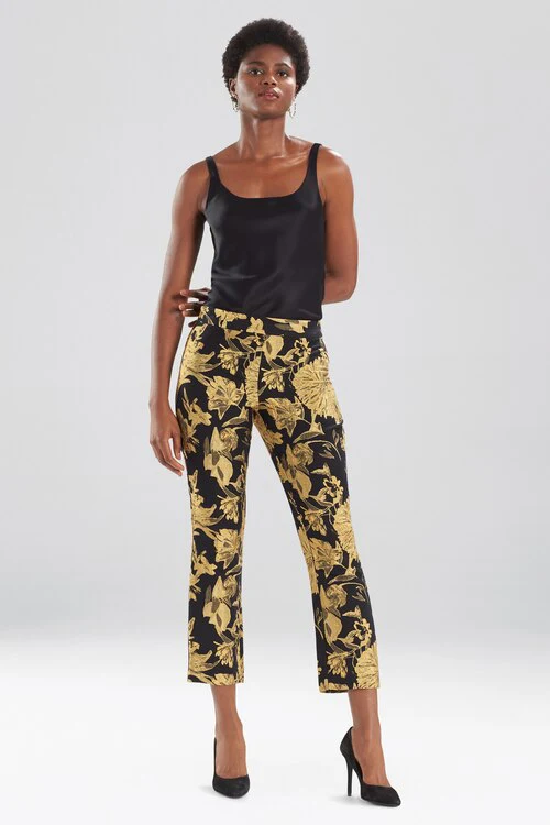 Gold Flower Jacquard Pants - Image 7