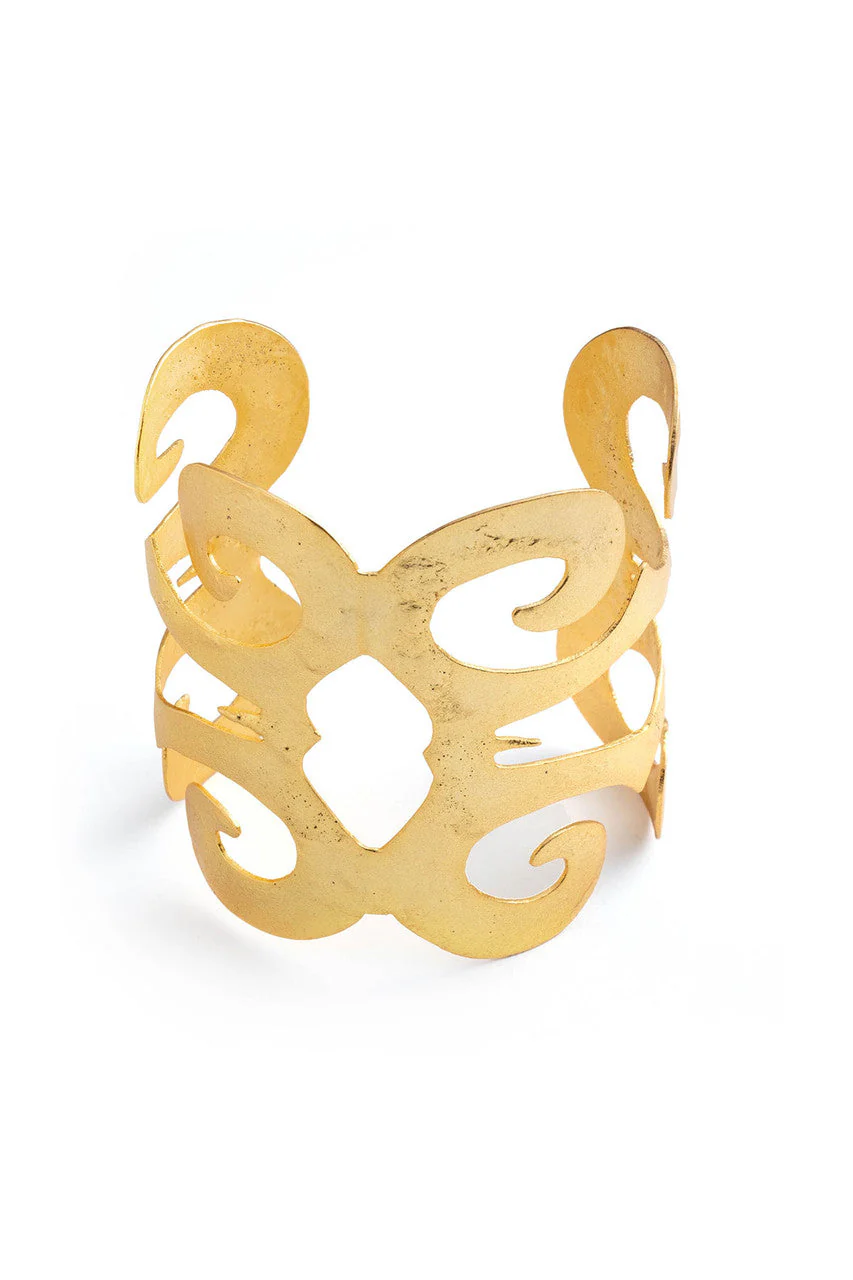 Gold Plated Brass Cut Out Bangle