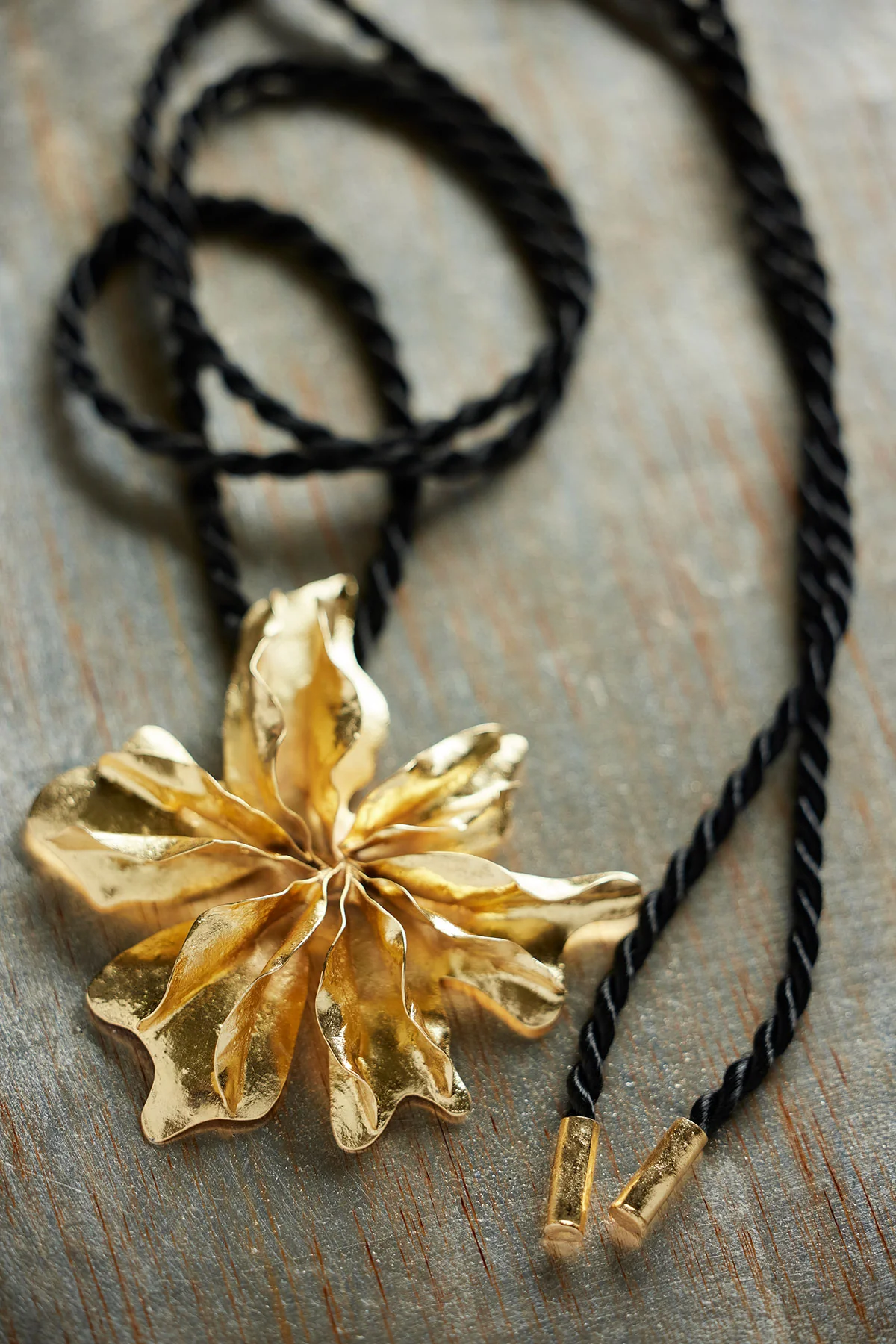 Gold Plated Brass Floral Necklace - Image 2