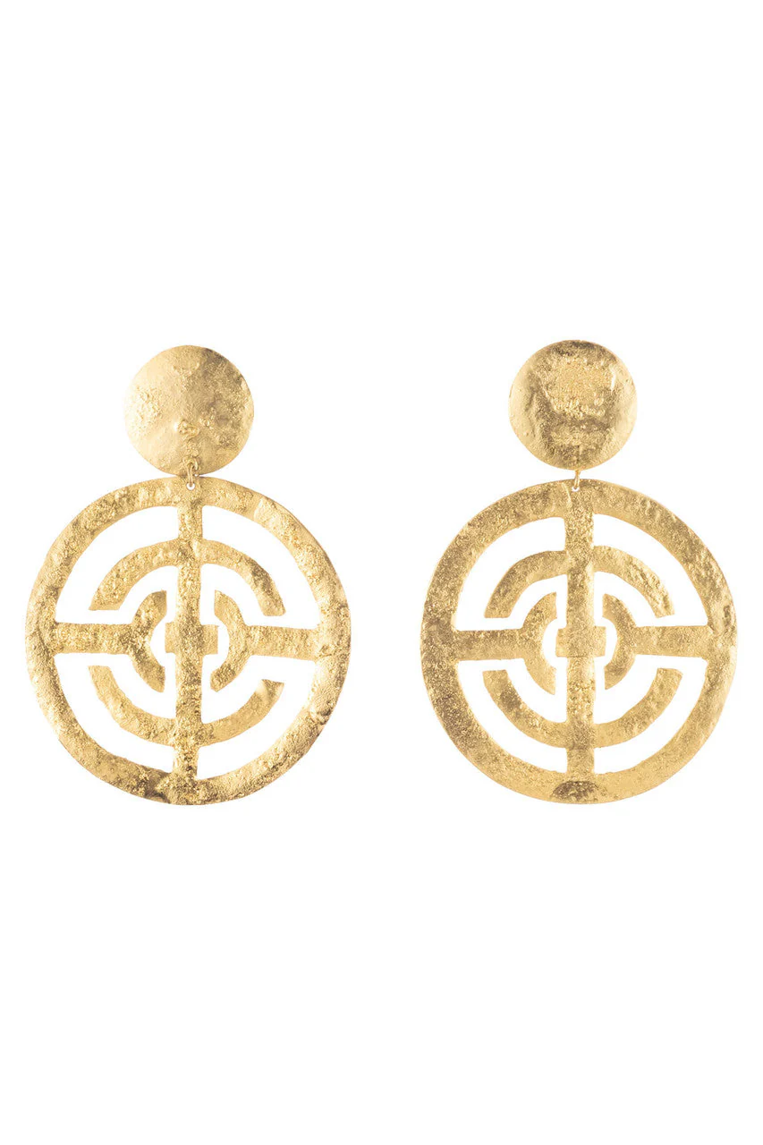 Gold Plated Brass Infinity Hoop Clip Earrings - Image 2