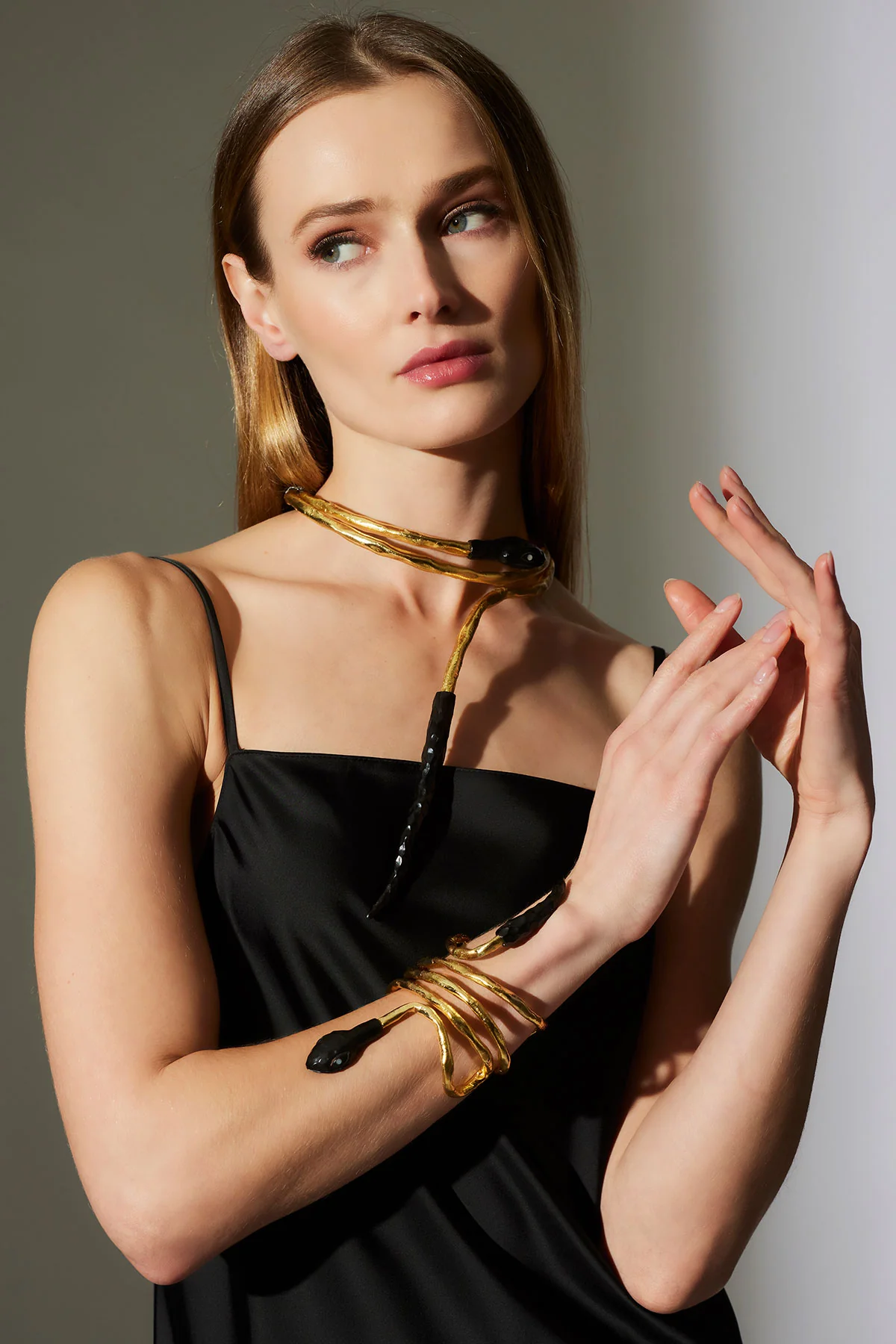 Gold Plated Brass Snake Bracelet - Image 4