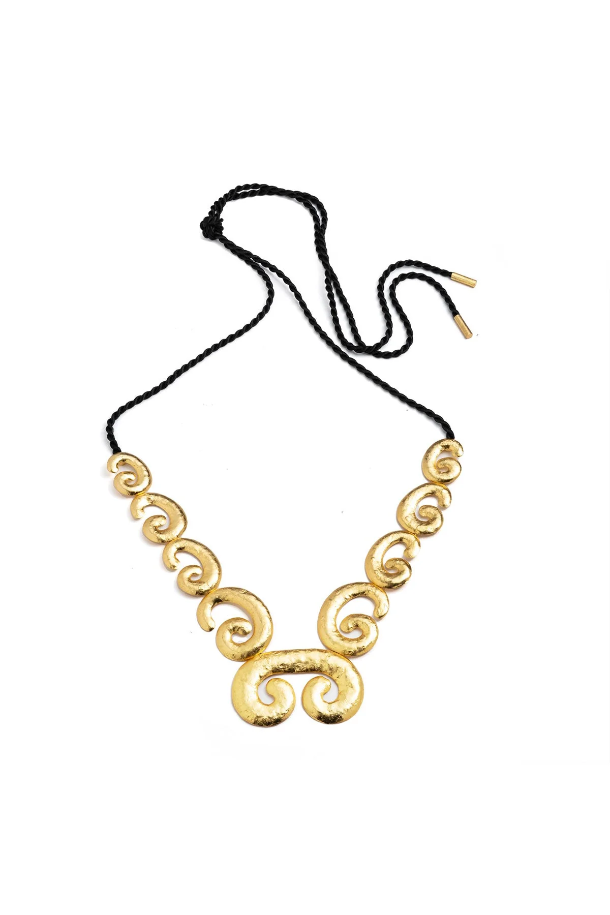 Gold Plated Brass Swirl Pendant Necklace