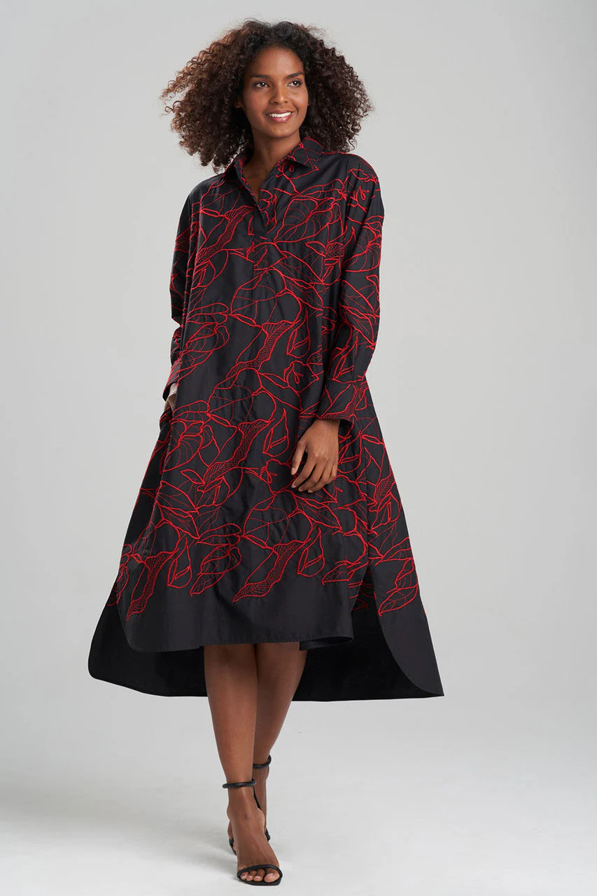 Hana Cotton Poplin Embroidered Dress - Image 2