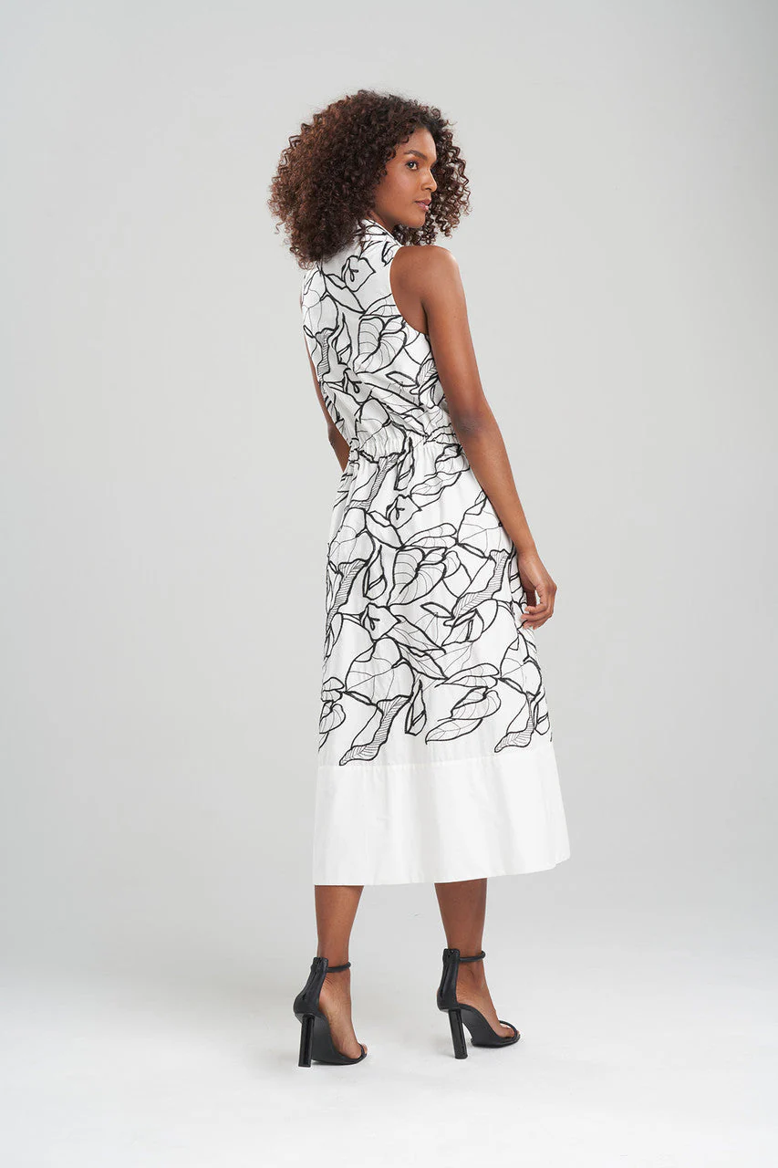 Hana Cotton Poplin Embroidered Halter Dress - Image 3