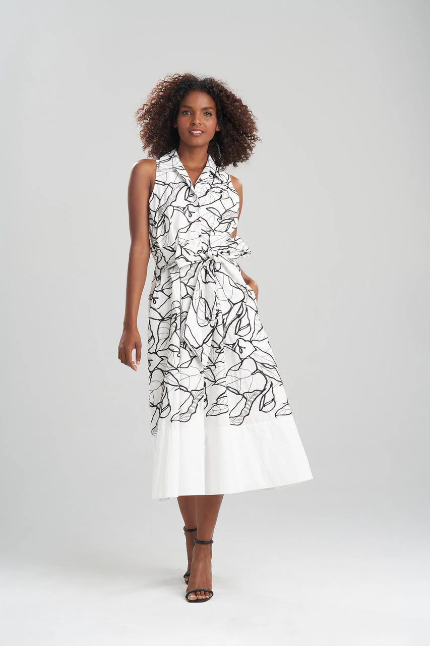 Hana Cotton Poplin Embroidered Halter Dress - Image 4