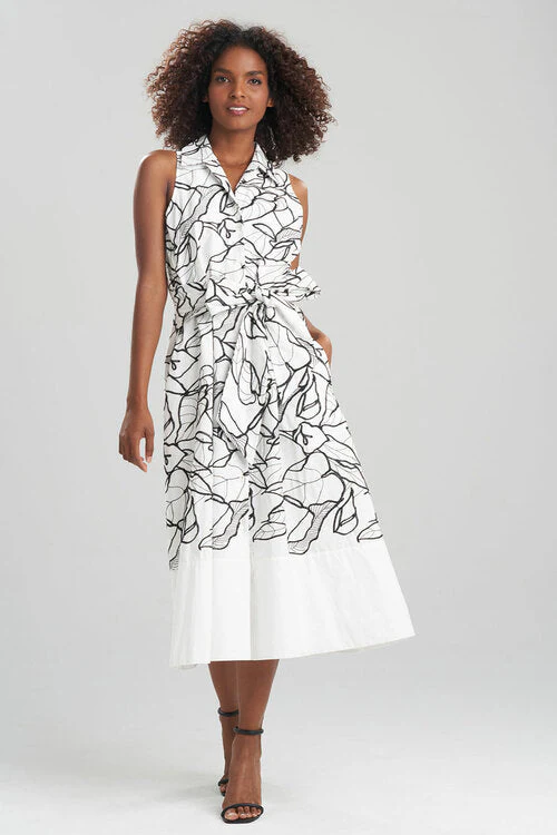 Hana Cotton Poplin Embroidered Halter Dress - Image 7