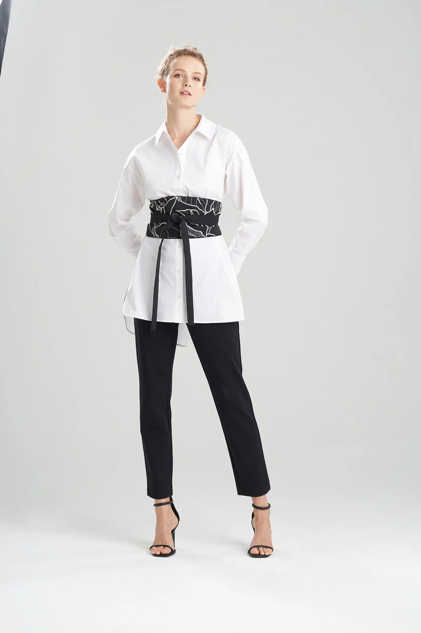 Hana Cotton Poplin Embroidered Obi Belt - Image 2