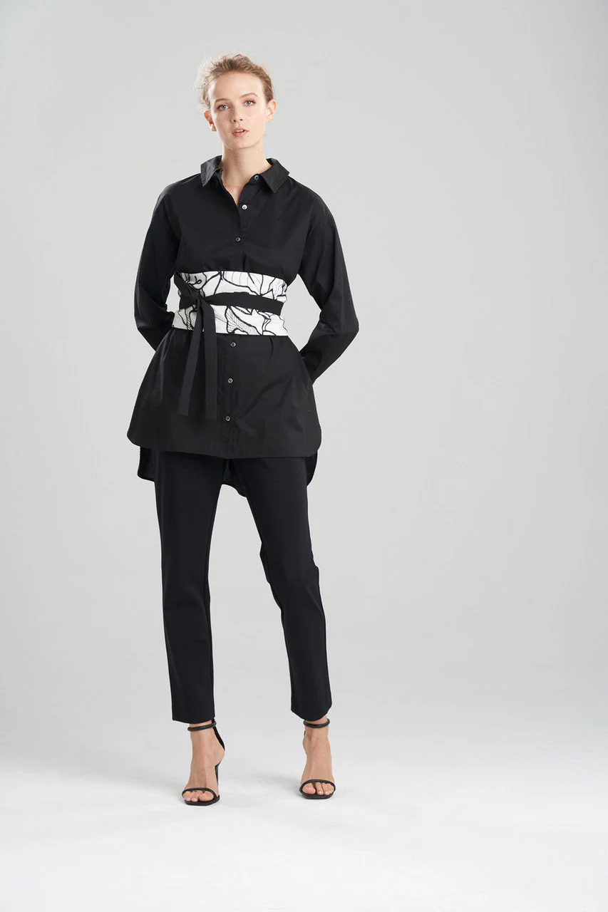 Hana Cotton Poplin Embroidered Obi Belt - Image 2