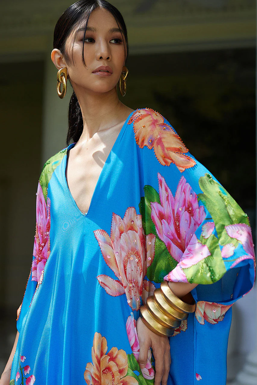 Hanabi Beaded Silk Caftan - Image 4