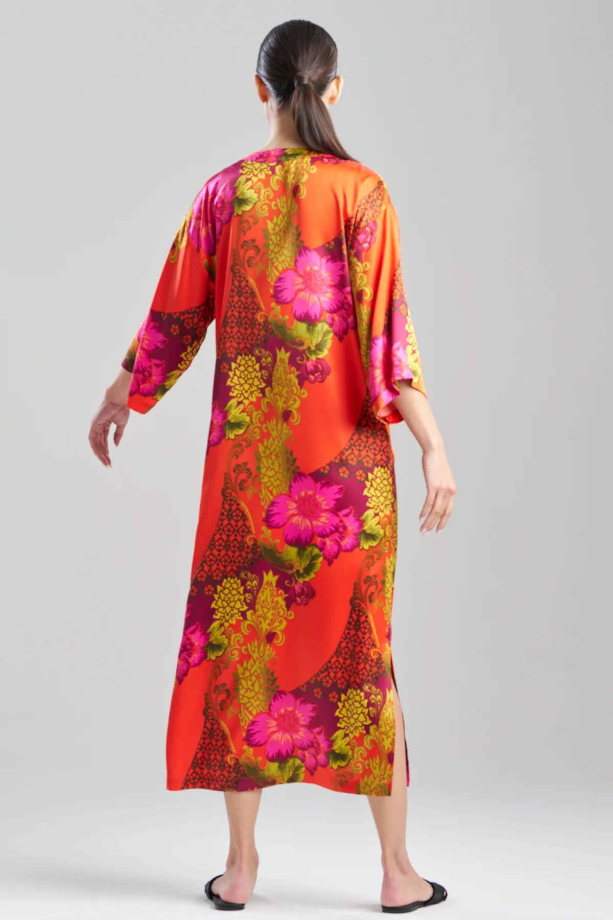 Harvest Printed Satin Slim Caftan - Image 2