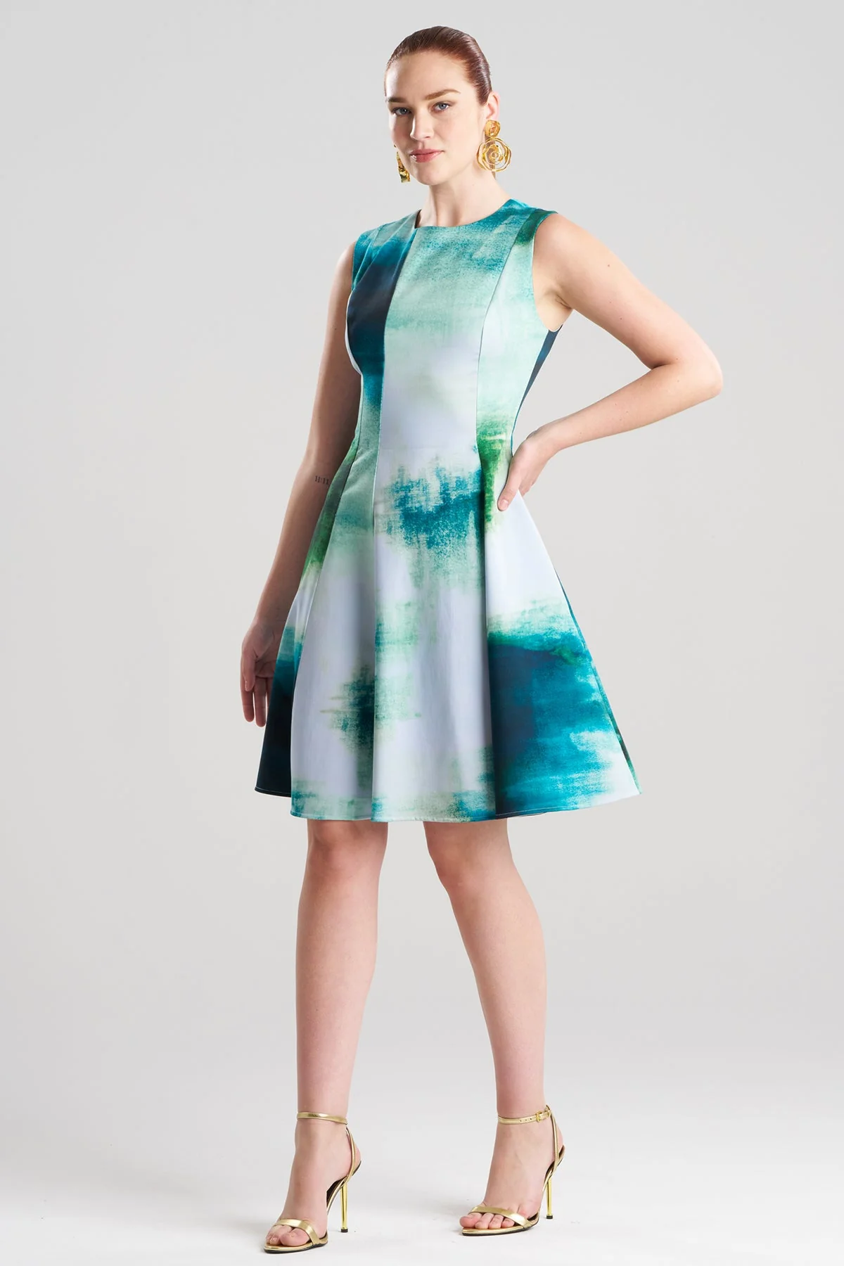Hisui Cotton Chino Fit & Flare Dress - Image 2