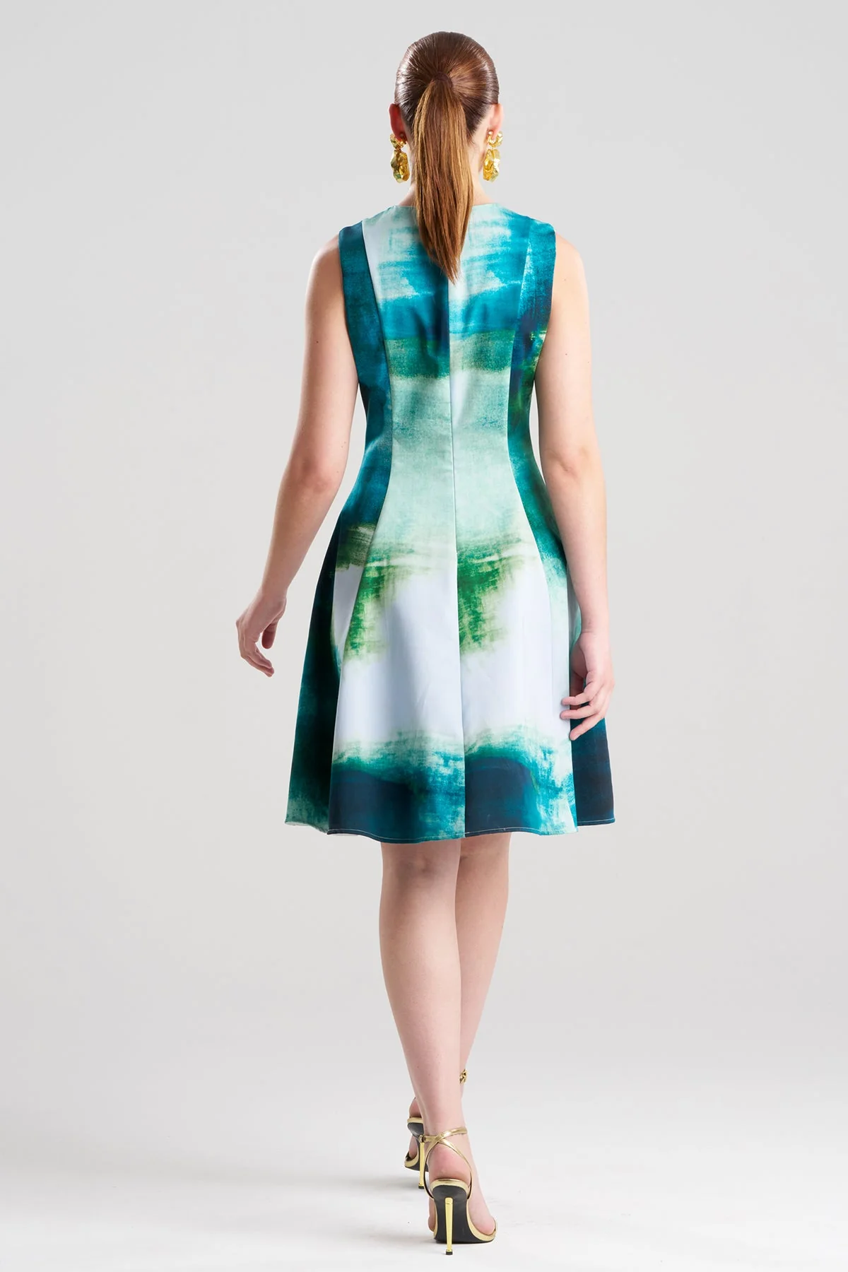 Hisui Cotton Chino Fit & Flare Dress - Image 3
