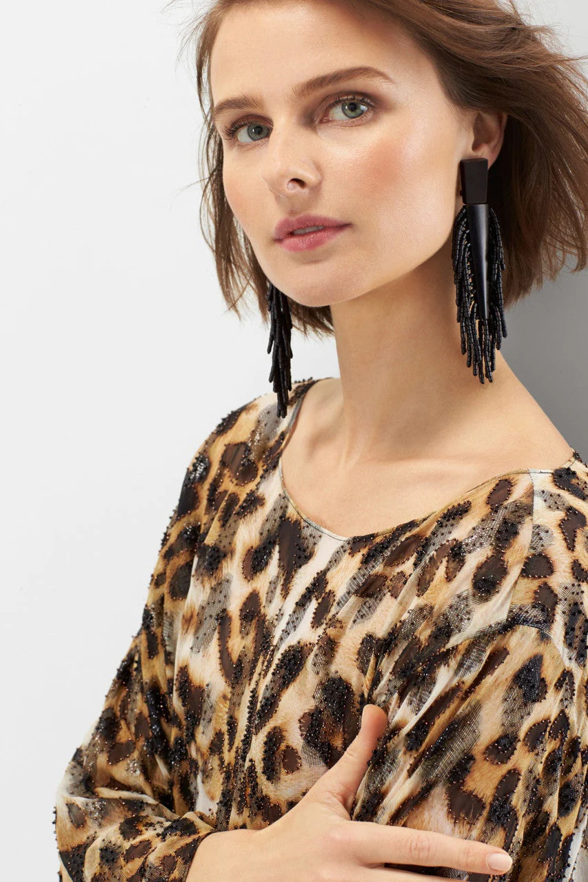 Horn Tassel Clip Earrings - Image 4