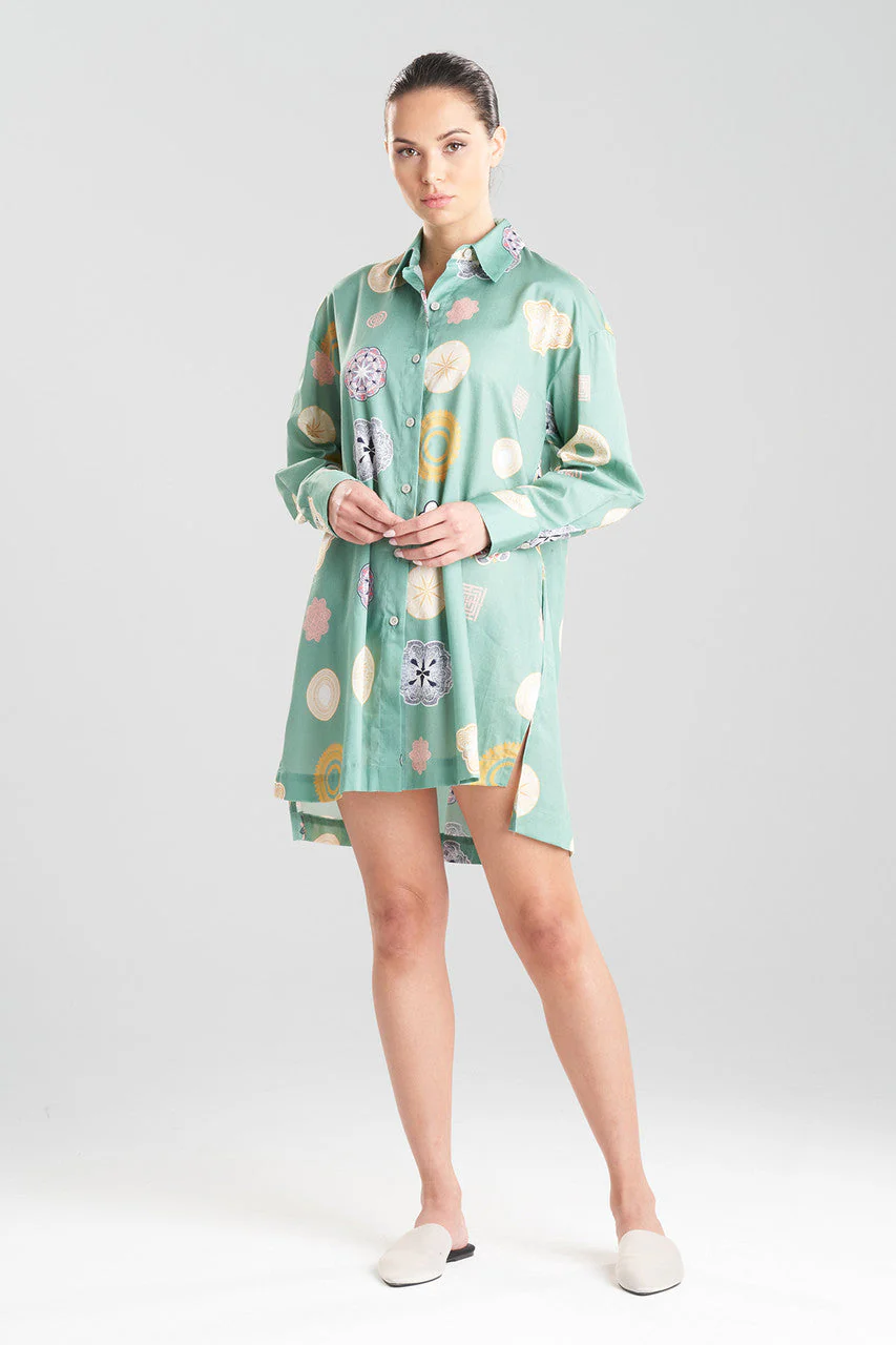 Ikagai Printed Cotton Sateen Sleepshirt - Image 2