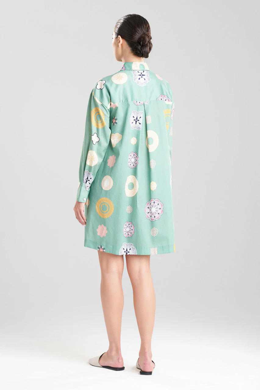 Ikagai Printed Cotton Sateen Sleepshirt - Image 3