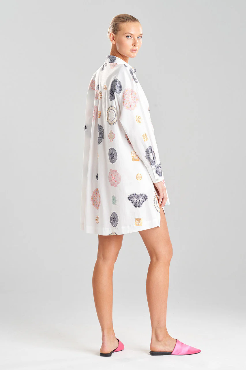 Ikagai Printed Cotton Sateen Sleepshirt - Image 3