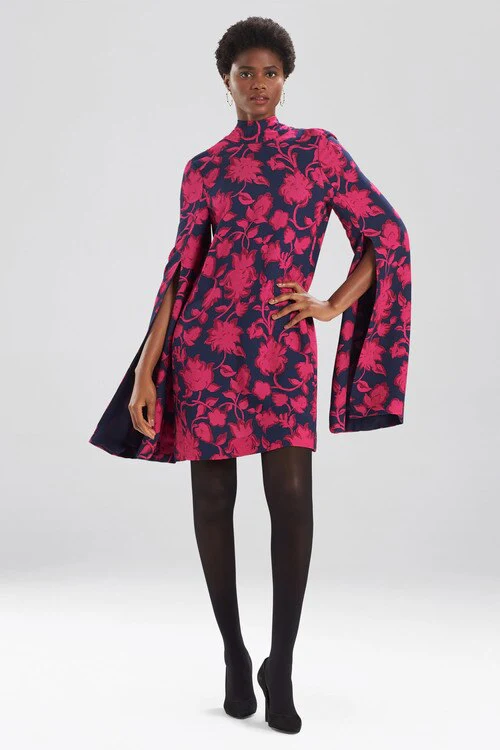 Ikebana Floral Cape Dress - Image 5