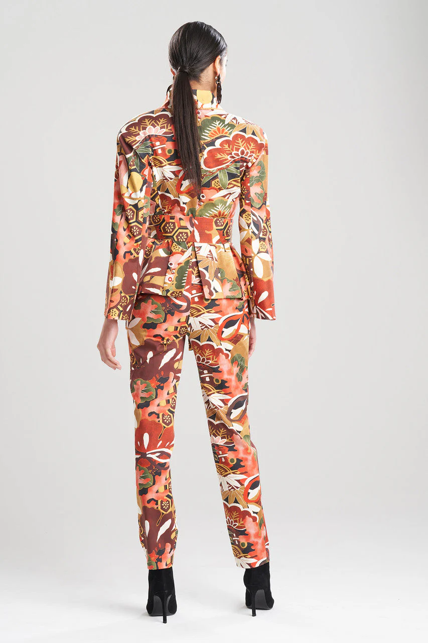 Ikebana Printed Cotton Sateen Peplum Jacket - Image 2