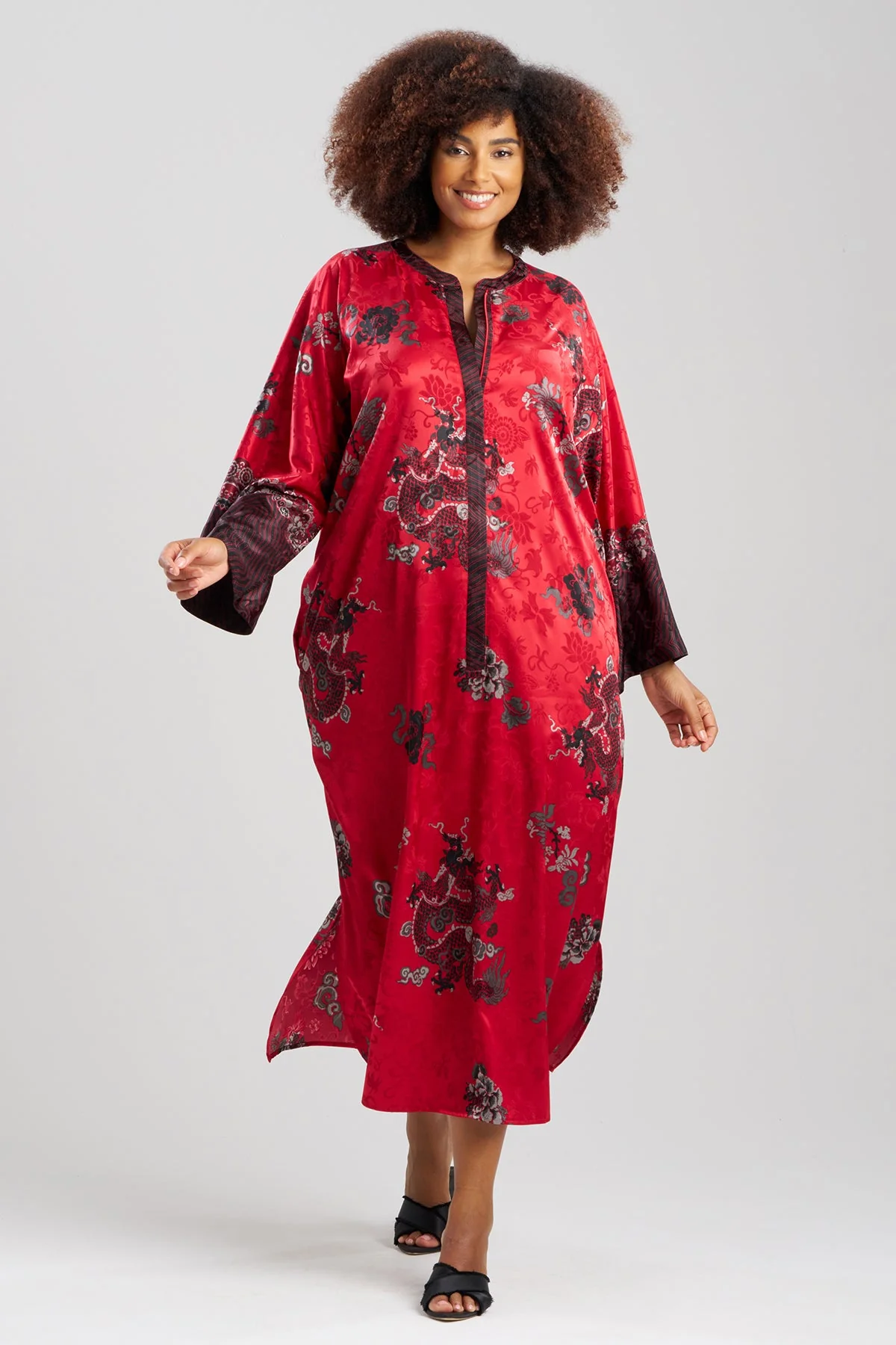 Imperial Dragon Jacquard Zip Caftan - Image 3