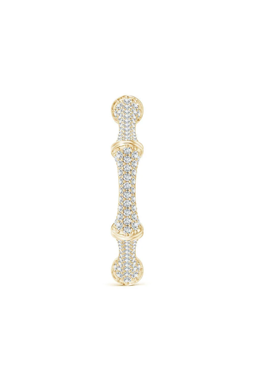 Indochine 14k Diamond Pave Bamboo Eternity Ring - Image 3