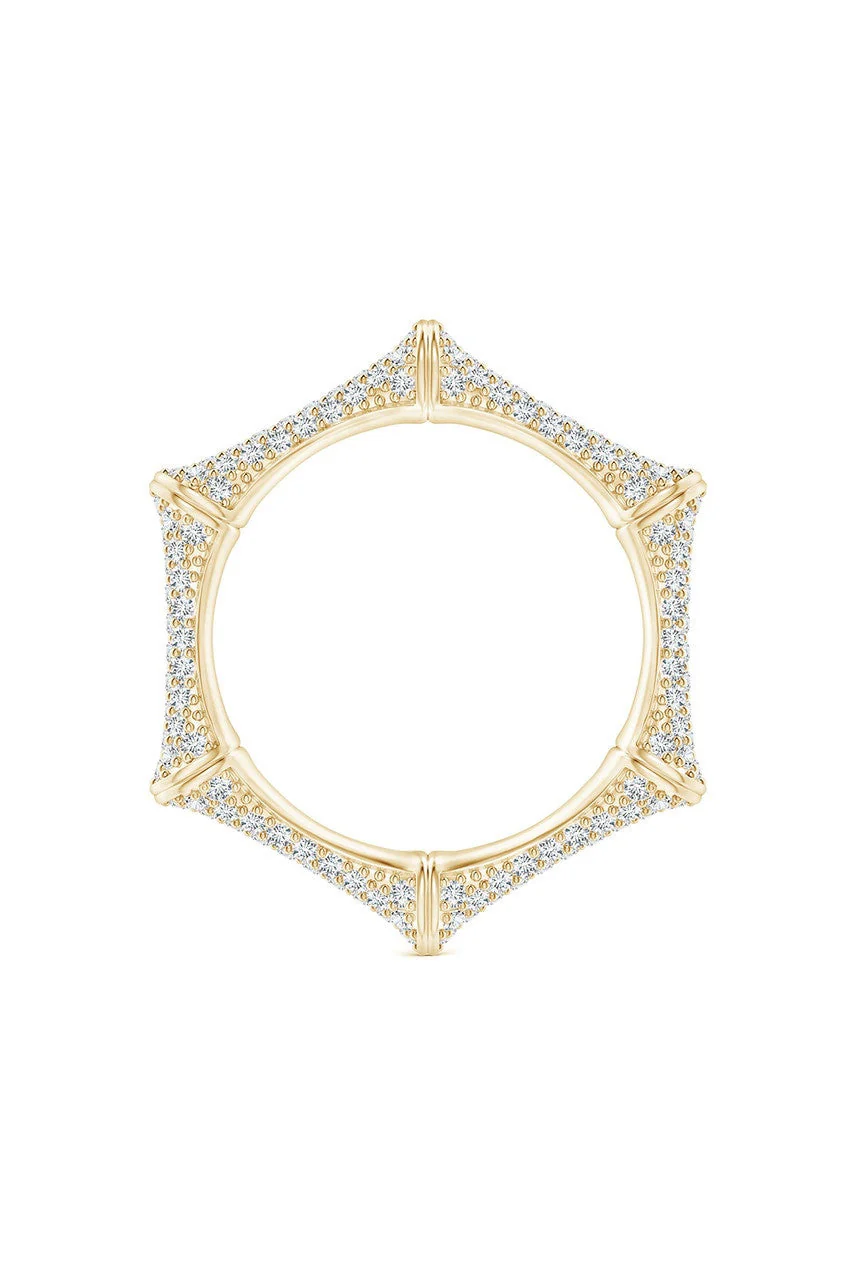 Indochine 14k Diamond Pave Bamboo Eternity Ring - Image 4
