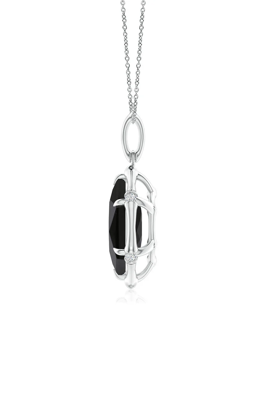 Indochine 14k Hexagon Black Onyx Diamond Necklace - Image 3